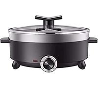 SilteD 4L Multi-Function Electric Cooker Pan With Lid Adjustable Thermostatic Control Non-Stick Aluminium Electric Frying Pan Cooker