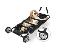 SilteD Animal Stretcher Black Pet Stretcher, Max Loading 250lbs Pet Trolley Veterinary Transport Stretcher for Animal Dog Cat (Unfoldable)