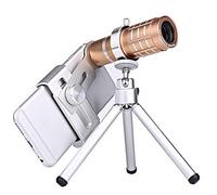 SilteD Binoculars 12 Times Telephoto Mobile Phone Camera Telescope/High-Definition High-Definition Metal External Universal with Tripod/Gold