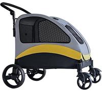 SilteD Dog Stroller for Medium Large Dogs Foldable Pet Stroller for Disabled Cats Dogs Pet Gear 4 Wheel Dog Pram Outing Carriage Cart Travel Pushchair