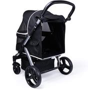 SilteD Dog Stroller Multiple Cats and Dogs Out Strollers Large Dog Pushchairs Dog Buggy High Landscape Pet Stroller (Color : Black)