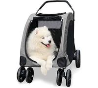SilteD Dog Strollers Dog Pram Stroller Buggy with Wheels Large Pet Stroller Premium Heavy Duty Dog/cat/pet Dog Pram Travel Carriage Loading 50kg (Color : Light Gray)