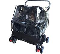 SilteD Double Dog Pet Strollers for Medium Small Dogs Pet Stroller Sleeping Nest Seater with Rain Cover Pet Cart Carrier Folding Travel Pushchairs (Color : Black)