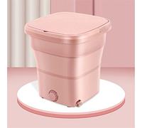 SilteD Folding Washing Machine Eluting One Automatic Underwear and Socks Small Household Washing Machine (Color : Pink)