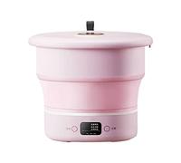 SilteD Folding Washing Machine Small Dormitory Household Portable with Dehydrated Underwear Panties Mini Socks Washing Machine (Color : Pink)