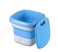 SilteD Folding Washing Machine with Ozone Underwear Socks Washing Machine Carry-on Folding Washing Machine (Color : Blue)