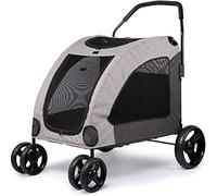 SilteD Heavy Duty Dog/cat/pet Stroller Dog Strollers for Large Dogs Clearance Pet Stroller Premium Travel Carriage Dog Prams Pushchairs Buggy (Color : Light Gray)