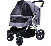 SilteD Large Dog Pram Stroller Pet Strollers for Large Dogs Travel Stroller Carrier Cat Stroller 600d Oxford Cloth Aluminum Alloy Loading 30kg (Color : Grey a)