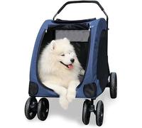 SilteD Large Pet Stroller Premium Heavy Duty Dog/cat/pet Dog Pram Travel Carriage Dog Strollers Dog Pram Stroller Buggy with Wheels Loading 50kg (Color : Blue)