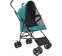 SilteD Lightweight Pet Stroller for Cats Puppy & Kitten Umbrella Structure Carrier Breathable Dog Prams Pushchairs for Small Dogs Installationfree Design (Color : Green)