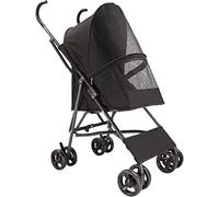SilteD Lightweight Pet Stroller for Cats Puppy & Kitten Umbrella Structure Carrier Breathable Dog Prams Pushchairs for Small Dogs Installationfree Design (Color : Black)