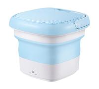 SilteD Mini Folding Washing Machine Portable for Underwear Socks Semi-automatic Sterilization Washer and Dryer Ultrasonic Home Cleaner (Color : Blue)