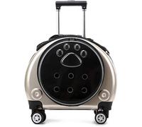 SilteD Pet Rolling Carrier with Premium Wheels Cat Travel Carrier Pet Stroller Cat Carrier Bag Small Dog Stroller with Enlarged Wheels and Vent (Color : Gold a)