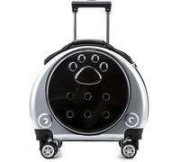 SilteD Pet Rolling Carrier with Premium Wheels Cat Travel Carrier Pet Stroller Cat Carrier Bag Small Dog Stroller with Enlarged Wheels and Vent (Color : Silver)