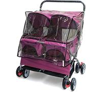SilteD Pet Strollers for Medium Small Dogs Double Sleeping Nest Seater for Dogs Cats Pet Cart Carrier Folding Dog Travel Pram Pushchairs with Rain Cover