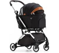 SilteD Pet Strollers Pet Carriage Stroller for Small Medium Cats Dogs Lightweight Folding Travel Cart Stroller Separable Dog Pram Stroller 4 Wheel Buggy Pushchairs (Color : Black)