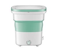SilteD Portable Folding Mini Washing Machine Ultrasonic Turbine Washer for Small Clothes, 15 Minutes Quick Cleaning (Color : Green)