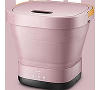 SilteD Portable Folding Washing Machine Washing Socks and Underwear Eluting One Usb Automatic (Color : Pink)