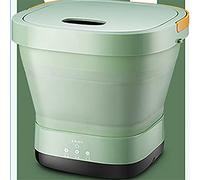SilteD Portable Folding Washing Machine Washing Socks and Underwear Eluting One Usb Automatic (Color : Green)