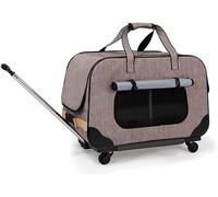 SilteD Rolling Pet Travel Carrier Pet Stroller with Removable Wheels Detachable Tie Rod Pet Smart Cart Carrier Heavy Load Cozy and Breathable Large Space (Color : Gr-ay)