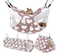 SilteD Small Pet Cage Hammock, Double-Layer Guinea Pig Rat Hammock Guinea Pig Hamster Ferret Hanging Hammock Toys Bed for Small Animals Chinchilla Parrot Sugar Glider Ferret,B