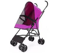 SilteD Umbrella Structure Pet Strollers Dog Prams Pushchairs for Small Dogs Lightweight Pet Stroller for Cats Puppy & Kitten Carrier Breathable Installationfree Design (Color : Rose Red)