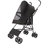 SilteD Umbrella Structure Pet Strollers Dog Prams Pushchairs for Small Dogs Lightweight Pet Stroller for Cats Puppy & Kitten Carrier Breathable Installationfree Design (Color : Black)