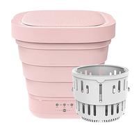 SilteD Wash Machine Folding Washing Machine Underwear Panties Care Business Trip Portable Touch Button (Color : Pink)