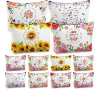 SilTriangle 12 Pcs Christian Bible Tote Bag Religious Canvas Makeup Bag Verse Floral Handbag Gifts with Handle for Women Friendship Faith, Valentines Mothers Day Easter Ideas, colorful