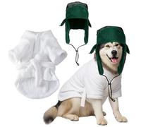 SilTriangle 2 Pcs Christmas Cousin Dog Costume Bathrobe with Hat Super Absorbent Quick Drying Towel Wrap Dog Pajama Cozy Drying Coat for After Bath Suitable for Dogs Weighing (L)