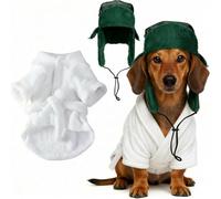 SilTriangle 2 Pcs Christmas Cousin Dog Costume Bathrobe with Hat Super Absorbent Quick Drying Towel Wrap Dog Pajama Cozy Drying Coat for After Bath Suitable for Dogs Weighing (M)