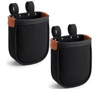 SilTriangle 2 Pcs Tool Pouches 9" x 3.5" x 10", Utility Small Tool Pouch Bag with Inner Pocket Reinforced with Rope & Tanned Leather, Loop Belt Connection & Metal Snaps for Nuts & Bolts Outdoor Work