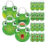 SilTriangle 24 Pcs Passover Gift Bags with Handles Frog Non Woven Pesach Jewish Holiday Reusable Treat Goodie Tote Bags Bulk Candy Treat for Passover Party Favor Supplies Decorations