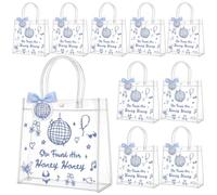 SilTriangle 24 Set She Found Her Honey Honey Clear Gift Bag with Handle Mamma Mia Bachelorette Party Decor Plastic Gift Bag Reusable PVC Tote for Last Disco Retro 70s Bridal Shower Dancing Queen Party