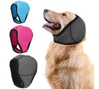 SilTriangle 3 Pcs 3 Size Dog Ear Cover Swimming Waterproof Head Wrap for Bath and Grooming, Adjustable Dog Ear Protector, Calming Hood for Thunder, Fireworks, Anxiety