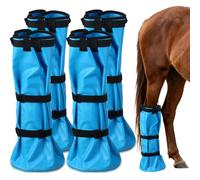 SilTriangle 4 Pcs Easy Use Hoof Soaking Boot for Horse Soaker Bag, Hoof Care Treatment with EVA Pad and 2 Elastic Bands, 2 Pairs Hooves Care Treatment Bucket for Common Equine Hooves Ailments Problems