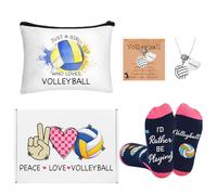 SilTriangle 5 Pcs Gifts for Women Party Favors Players Team Gift Players Makeup Bag Necklace Earrings Socks for Women Birthday Decorations Christmas Athlete Gifts Sport Stuff Accessories, multicolor