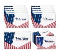 SilTriangle 50 Pcs Veterans Thank You Bag Bulk Red Blue EVA Cosmetic Bag American Flag Thank You for Your Service Gifts Patriotic USA Military Party Favors for Veterans Day Men Soldier