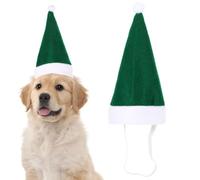 SilTriangle Adjustable Christmas Santa Hat for Dogs Cats, Mini Small Dog Cats Pet Santa Christmas Hat Party Decoration for Cat Small Dog Rabbit Puppy Doll Xmas Costume Accessories Outfit(Green)