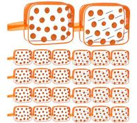 SilTriangle Clear Makeup Bag with Zipper Bulk Sport Goodie Clear PVC Pouch Organizer Waterproof Travel Case for Woman Team Gifts Birthday Decorations Supplies, Orange, Basketball