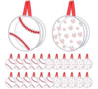 SilTriangle Clear Makeup Bag with Zipper Bulk Sport Goodie PVC Clear Pouch Organizer Waterproof Travel Case for Woman Team Gifts Birthday Decorations Supplies, White, Baseball