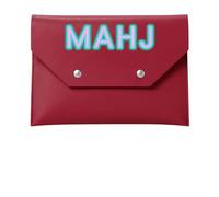 SilTriangle Leather Mahjong Card Clutch Holder Pouch for Cards Mahjong Accessories Protective Cover Case with Secure Closure Gift for Lover Playing Game Night(8x6 Inch,Red)