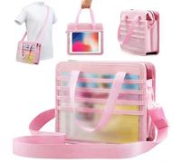 SilTriangle Pink Nylon Magazine and Tract Holder with Detachable Shoulder Strap, Ministry Missionary Bag with Interlayer Service Bag for Magazines and Brochure Bible Water Cup Umbrella