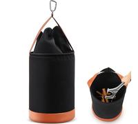 SilTriangle Upgraded Canvas Bucket, Flame Retardant Top Closed Tool Bucket with High Strength Aluminum Lock and Extended Top, Double Reinforced Bottom, 100 Pound Loa