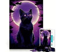 Siluet Cat Moonlight 1000 Piece Jigsaw Puzzle for Teenagers Clear Logic Toy Calm Pastime Perfect Cut Classic Gift 50x75cm
