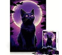 Siluet Cat Moonlight 1000 Pieces Jigsaw Puzzles for Adults Think Smart Toy Quiet Fun Accurate Cut 38x26cm
