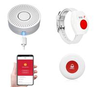 SiLuoEic Personal Alarm Panic Button for Elderly Wireless Caregiver Pager Emergency Call Button for Senior Patients Disabled 2 SOS Call Button 1 Receiver