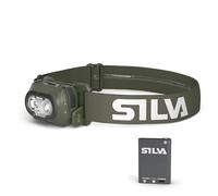 Silva Head Torch Battery Powered - Rechargeable USB-C - Discover Hybrid - 500 Lumen Head Lamp - 3 Brightness Levels - White, Red & Orange LEDs - Battery Indicator - Outdoor & Running Head Torch