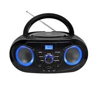 Silva Schneider MPC 25.4 USB - Portable CD Player with FM Radio, USB for MP3, AUX & Headphone Jack, LCD Display, 40W p.m.p.o., Mains/Battery Operated - Black