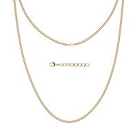 Silvadore 2mm Gold Necklace for Men Chain - Real 18k Plated Stainless Steel CUBAN Link Jewellery - NON-TARNISH & Waterproof - 56cm / 22 inch (Premium Gift Box)